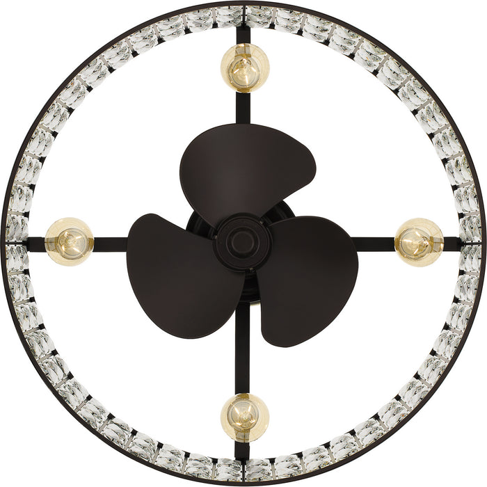 Quoizel QFA4046WT Four Light Fandelier, Western Bronze