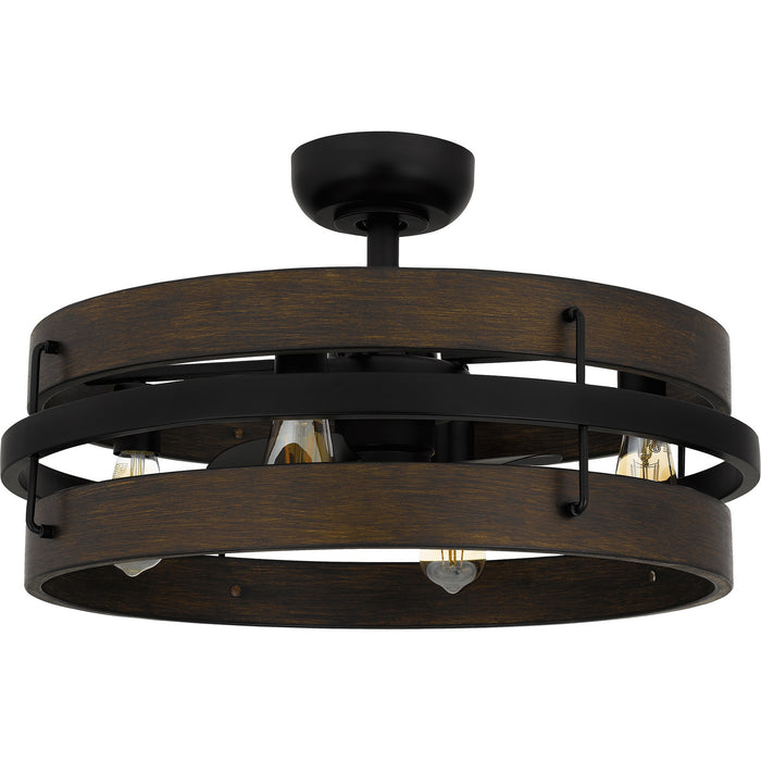 Quoizel QFA5615MBK Four Light Fandelier, Matte Black