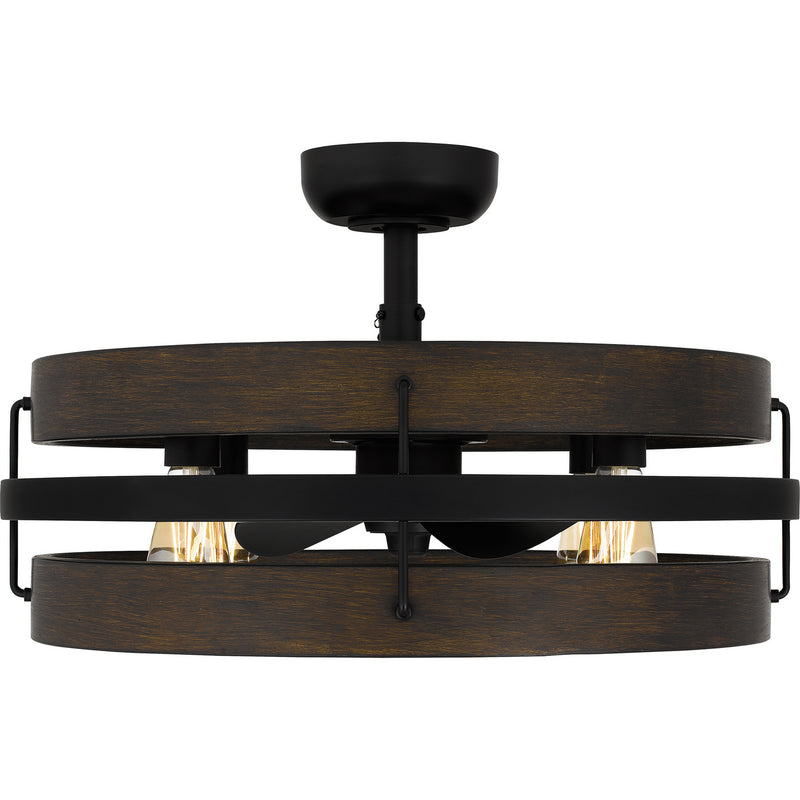 Quoizel QFA5615MBK Four Light Fandelier, Matte Black