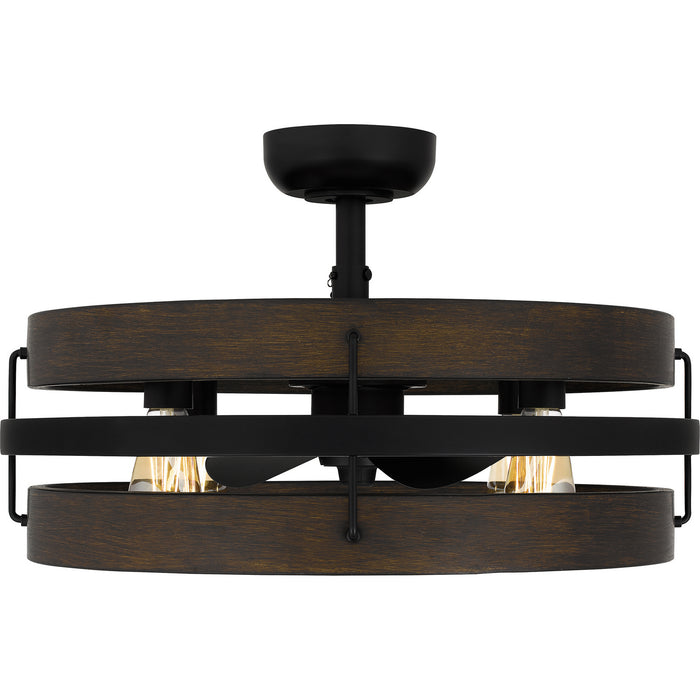 Quoizel QFA5615MBK Four Light Fandelier, Matte Black