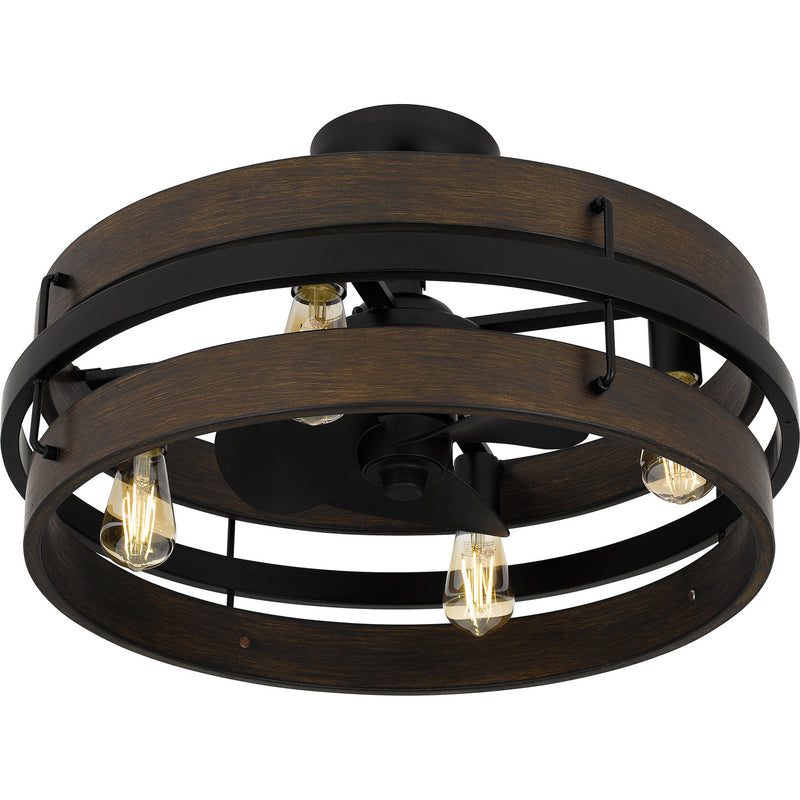 Quoizel QFA5615MBK Four Light Fandelier, Matte Black