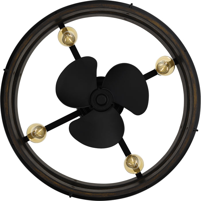 Quoizel QFA5615MBK Four Light Fandelier, Matte Black