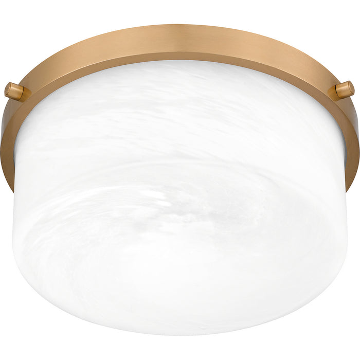 Quoizel QFL5590AB Two Light Flush Mount, Aged Brass