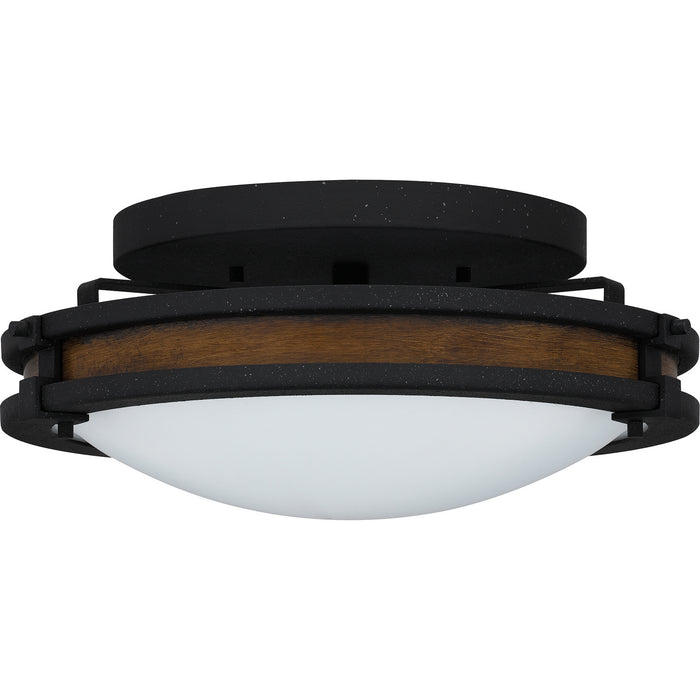 Quoizel QFL5610NI Three Light Flush Mount, Natural Iron