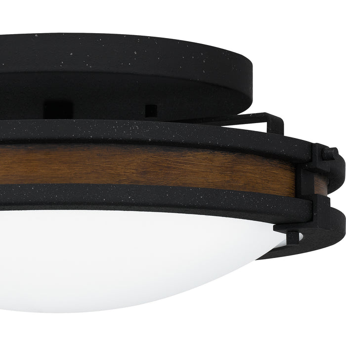 Quoizel QFL5610NI Three Light Flush Mount, Natural Iron