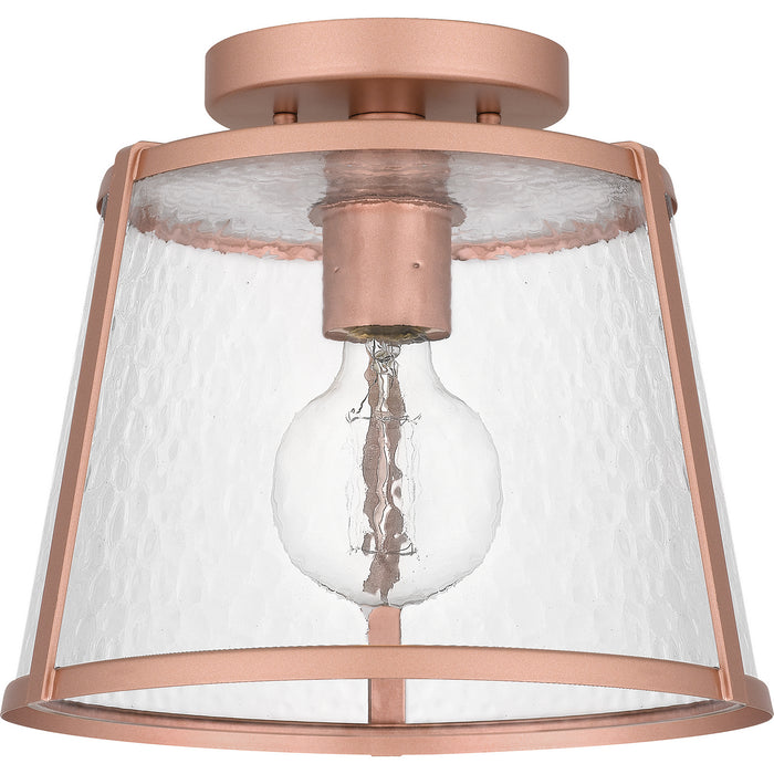 Quoizel QFL5612MRG One Light Semi Flush Mount, Matte Rose Gold