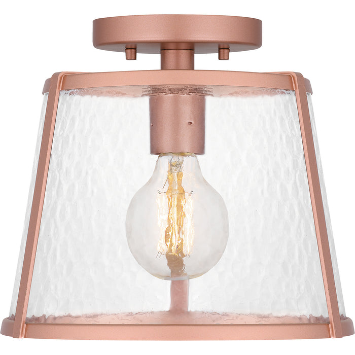 Quoizel QFL5612MRG One Light Semi Flush Mount, Matte Rose Gold