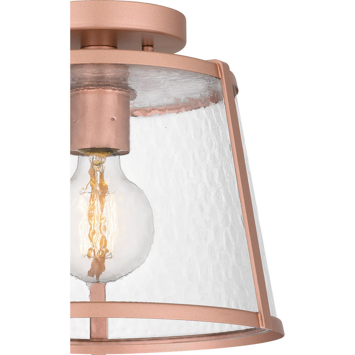 Quoizel QFL5612MRG One Light Semi Flush Mount, Matte Rose Gold