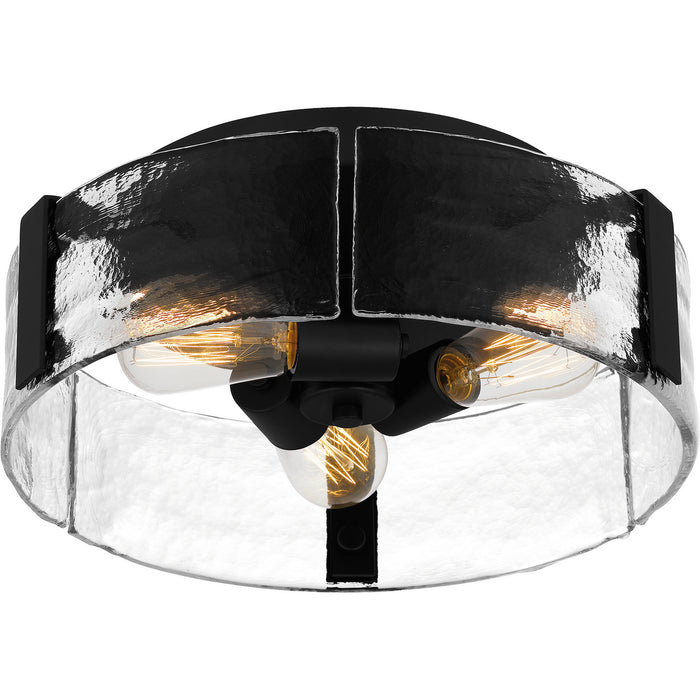 Quoizel QFL5636MBK Three Light Flush Mount, Matte Black