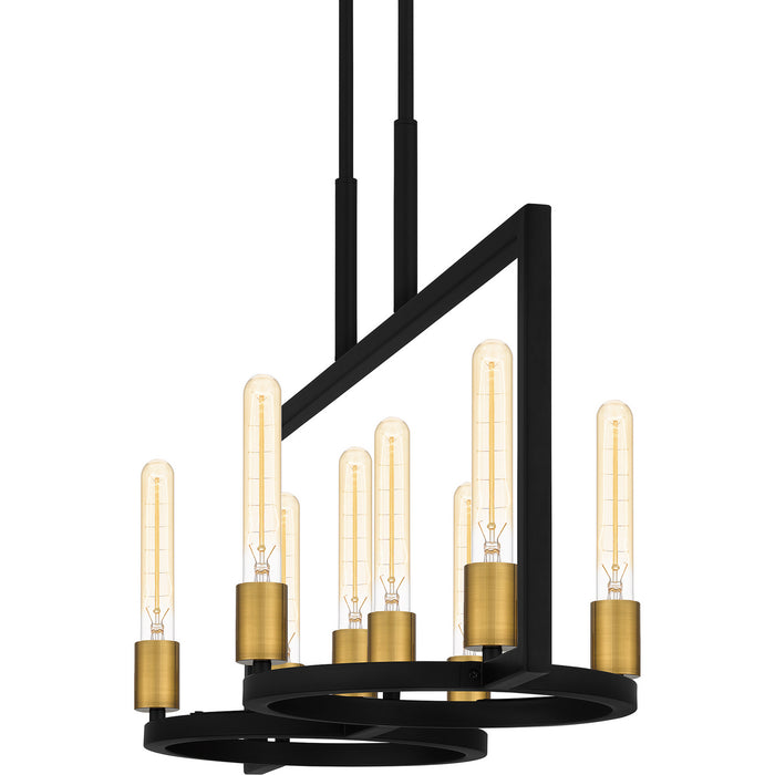 Quoizel QLC5631MBK Eight Light Island Chandelier, Matte Black