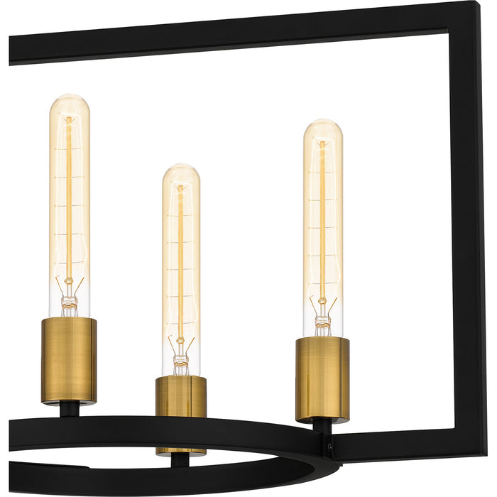 Quoizel QLC5631MBK Eight Light Island Chandelier, Matte Black