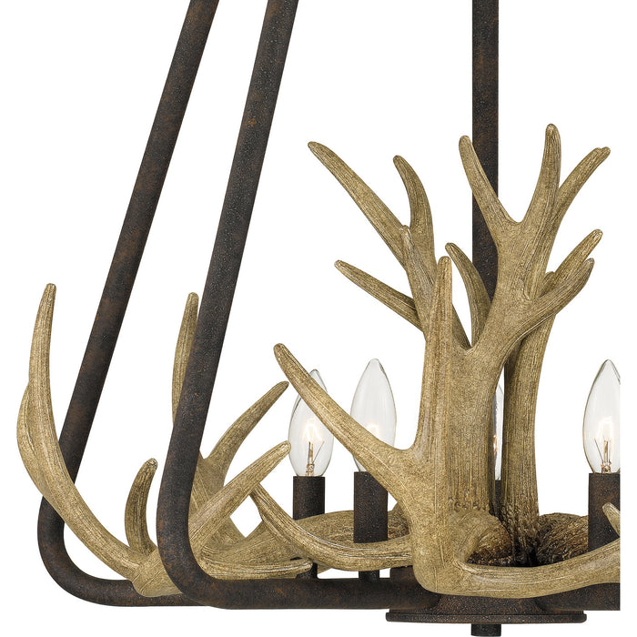 Quoizel QOP5616RK Five Light Pendant, Rustic Black
