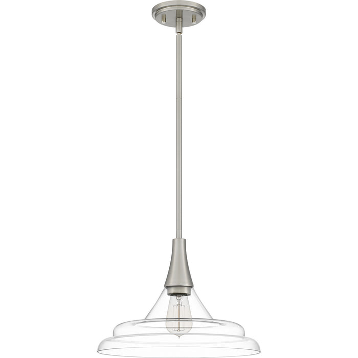 Quoizel QP5568BN One Light Pendant, Brushed Nickel