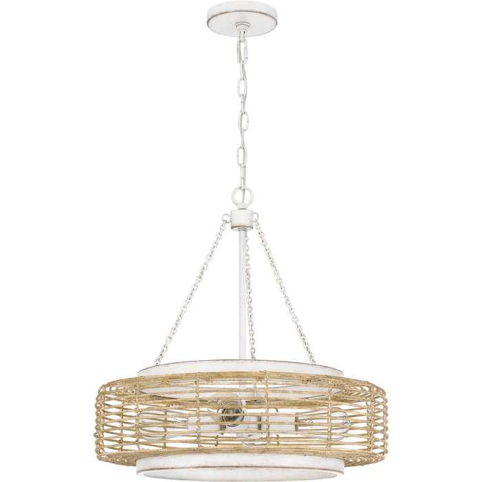 Quoizel QP5573AWH Four Light Pendant, Antique White