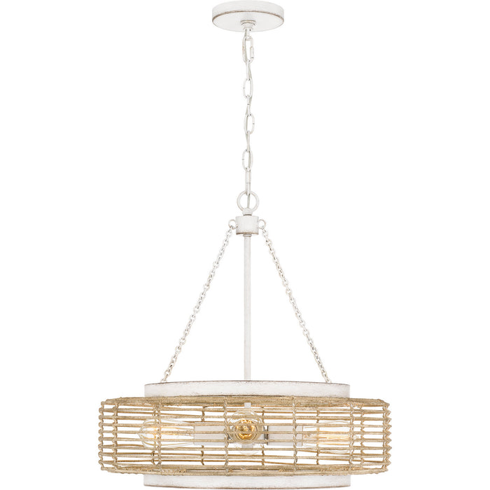 Quoizel QP5573AWH Four Light Pendant, Antique White