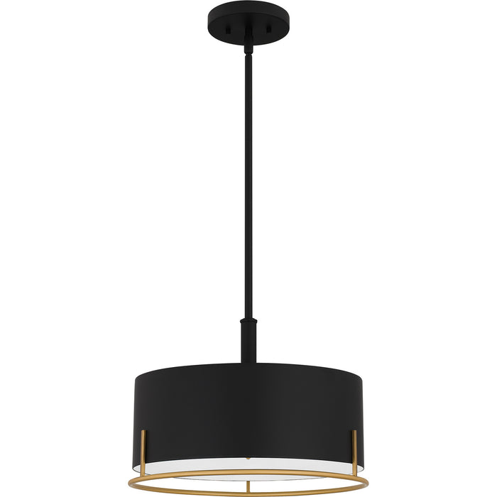 Quoizel QP5580MBK Three Light Pendant, Matte Black