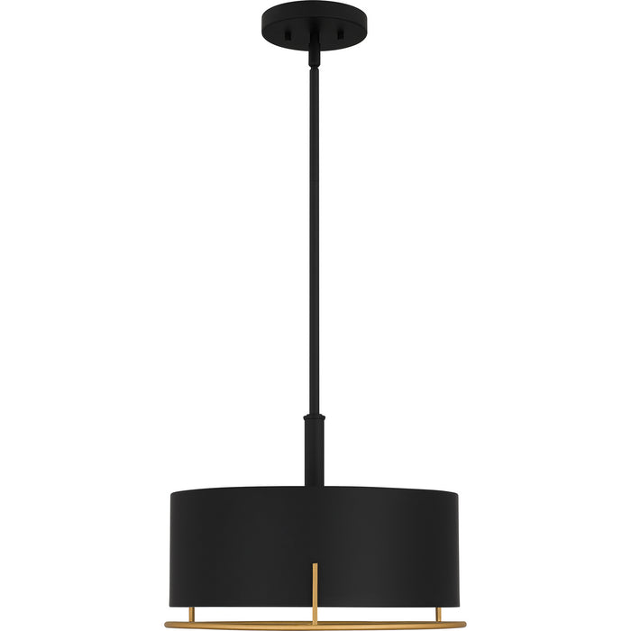 Quoizel QP5580MBK Three Light Pendant, Matte Black