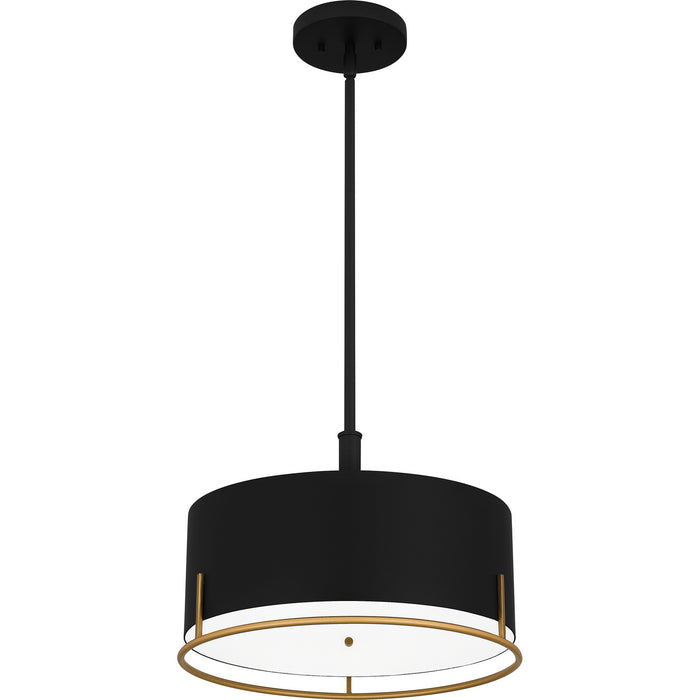 Quoizel QP5580MBK Three Light Pendant, Matte Black