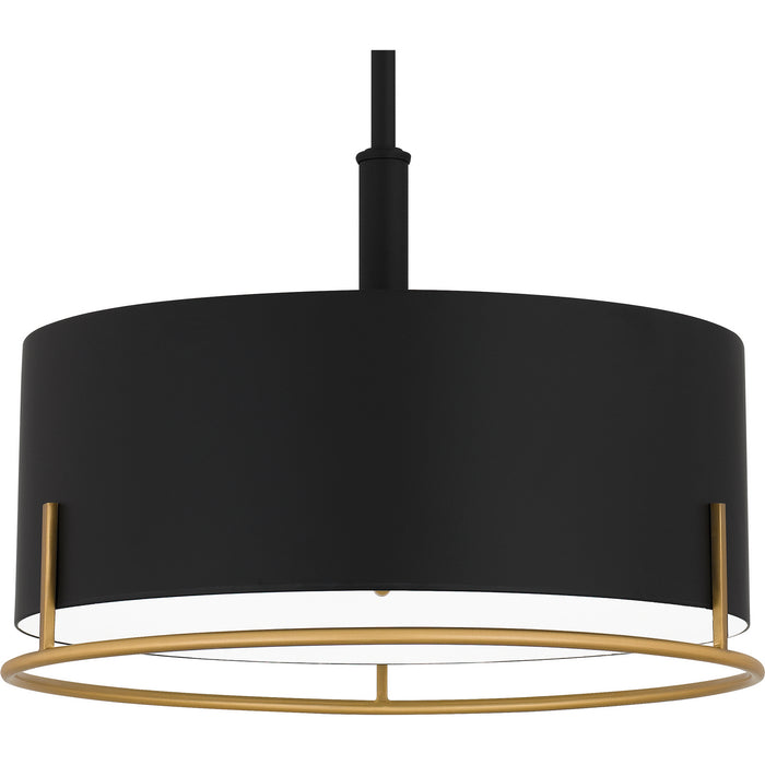 Quoizel QP5580MBK Three Light Pendant, Matte Black