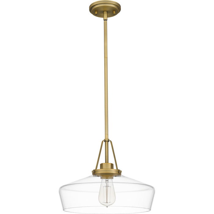 Quoizel QP5584AB One Light Pendant, Aged Brass