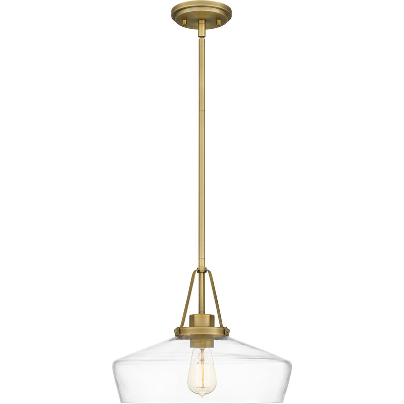 Quoizel QP5584AB One Light Pendant, Aged Brass