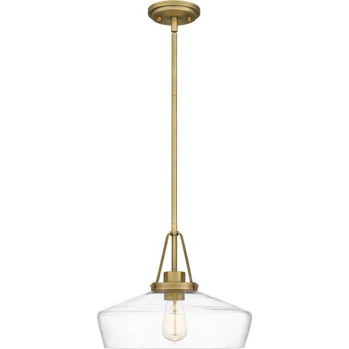 Quoizel QP5584AB One Light Pendant, Aged Brass