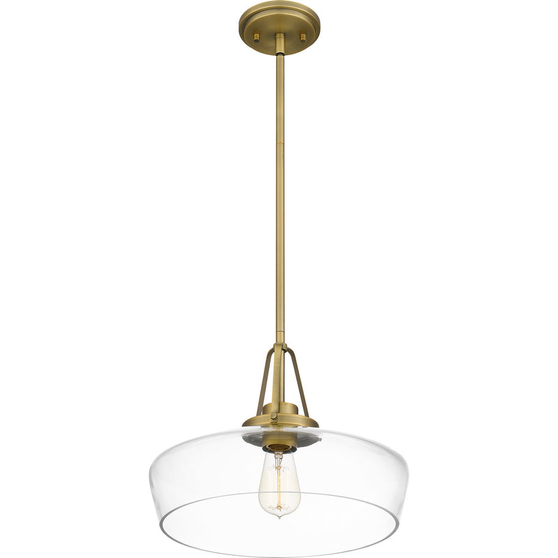 Quoizel QP5584AB One Light Pendant, Aged Brass