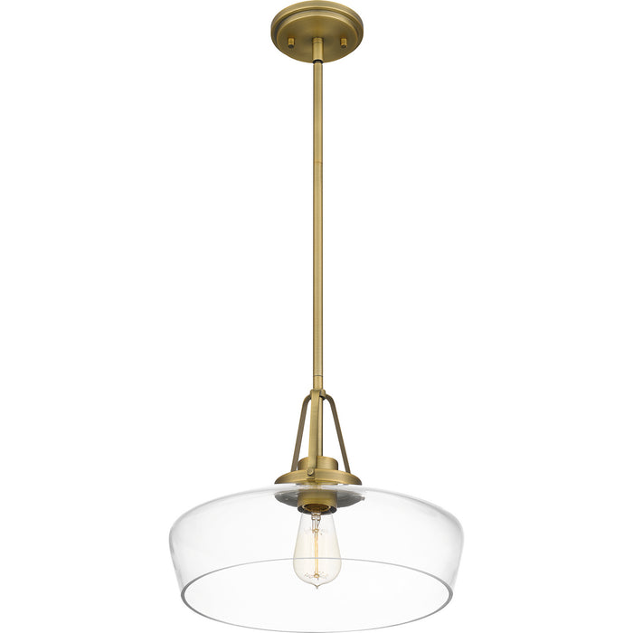 Quoizel QP5584AB One Light Pendant, Aged Brass
