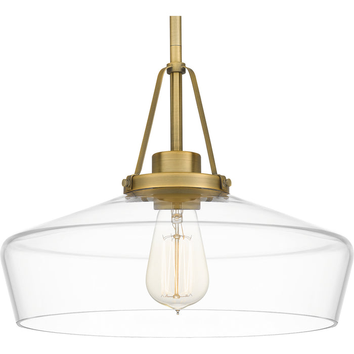 Quoizel QP5584AB One Light Pendant, Aged Brass