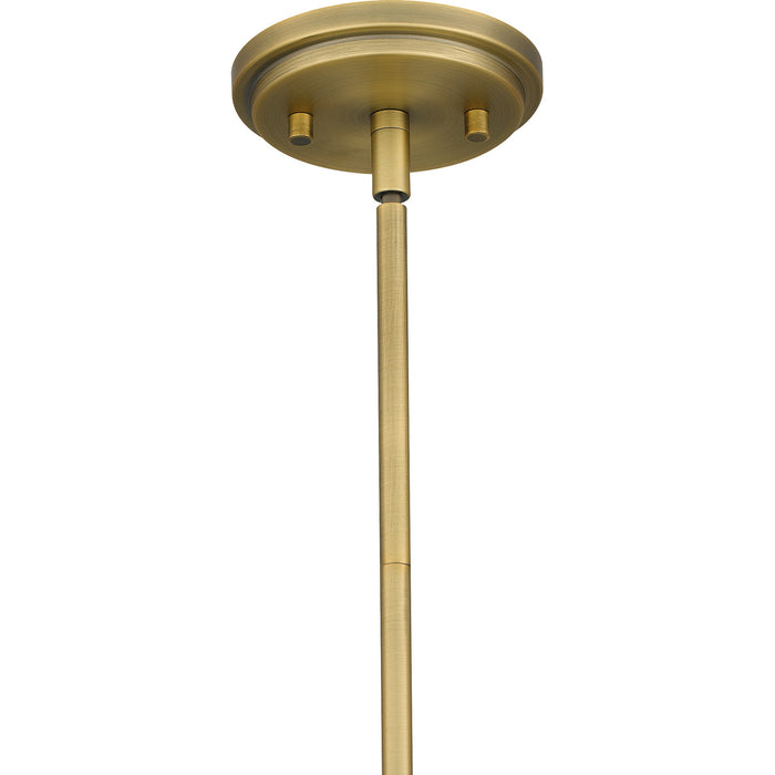 Quoizel QP5584AB One Light Pendant, Aged Brass