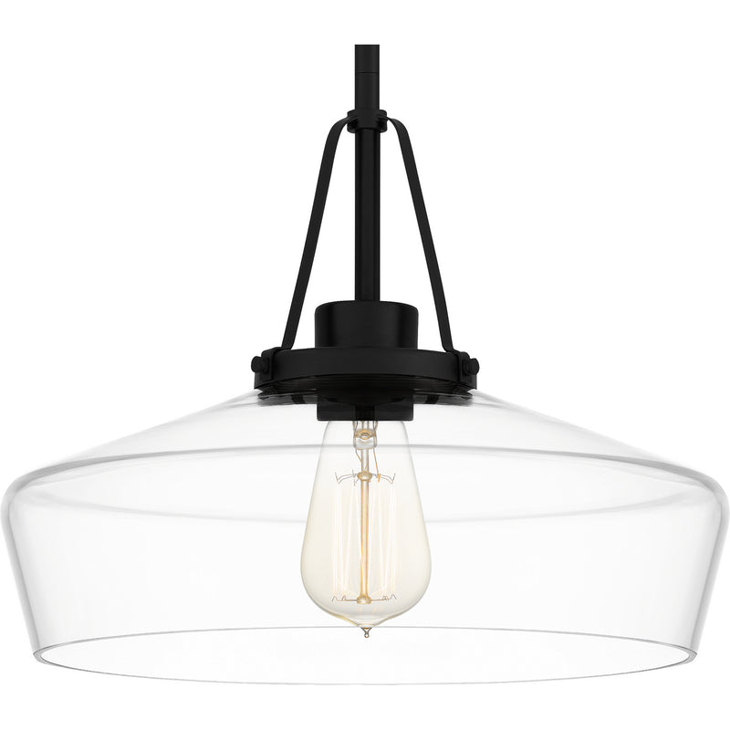 Quoizel QP5584MBK One Light Pendant, Matte Black