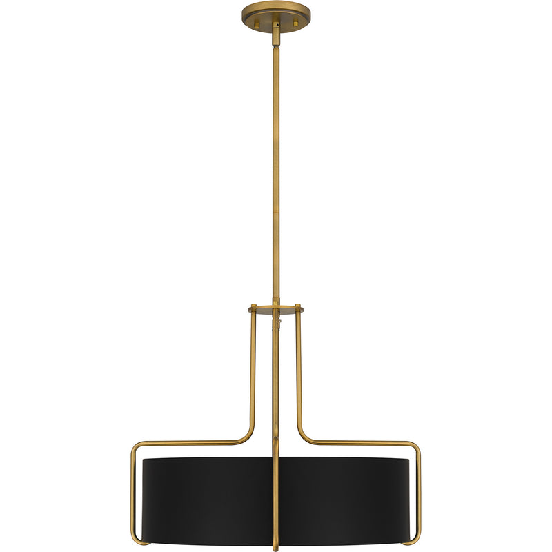 Quoizel QP5596AB Four Light Pendant, Aged Brass