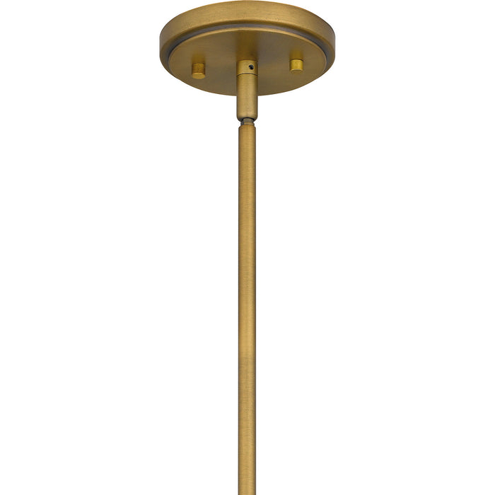 Quoizel QP5596AB Four Light Pendant, Aged Brass