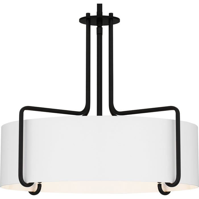 Quoizel QP5596MBK Four Light Pendant, Matte Black