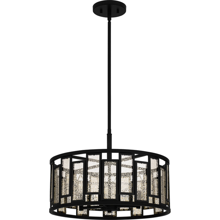 Quoizel QP5600MBK Four Light Pendant, Matte Black