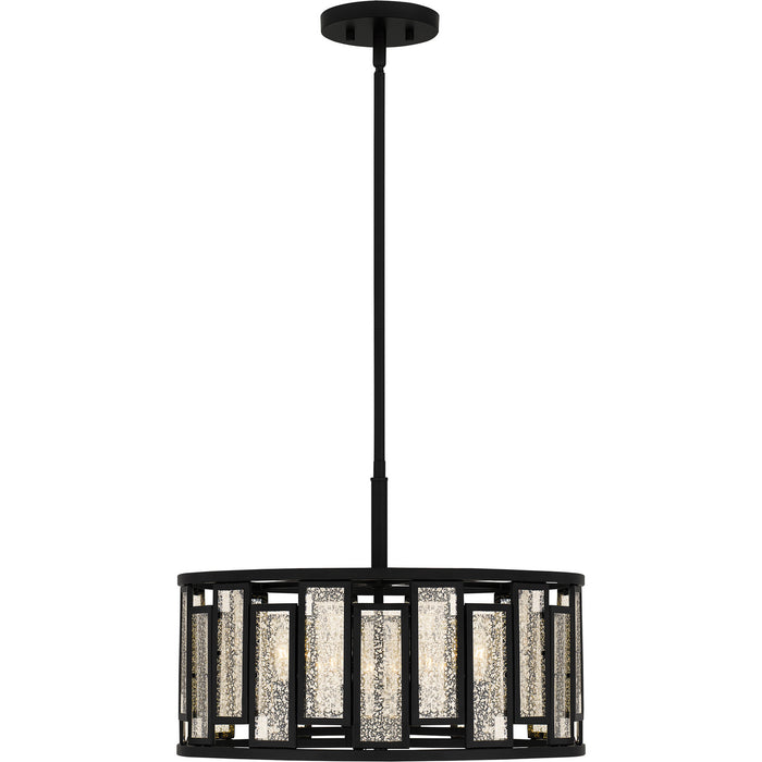 Quoizel QP5600MBK Four Light Pendant, Matte Black