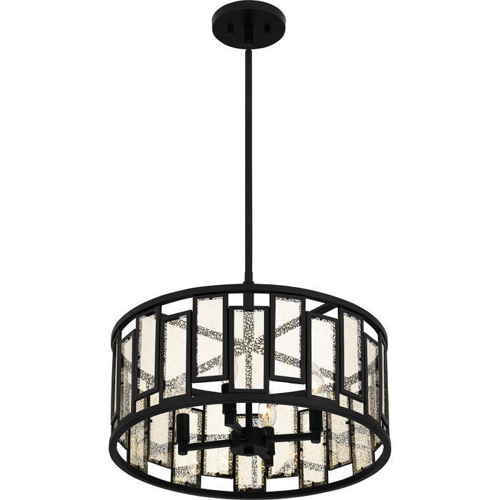 Quoizel QP5600MBK Four Light Pendant, Matte Black