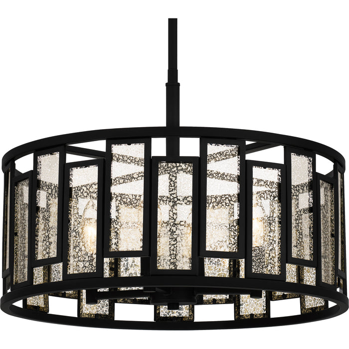 Quoizel QP5600MBK Four Light Pendant, Matte Black
