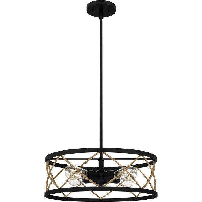 Quoizel QP5632MBK Four Light Pendant, Matte Black