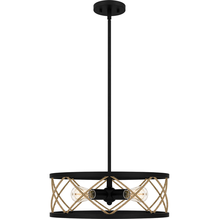 Quoizel QP5632MBK Four Light Pendant, Matte Black