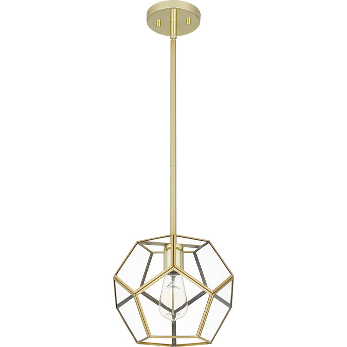 Quoizel QPP5593B One Light Mini Pendant, Polished Brass