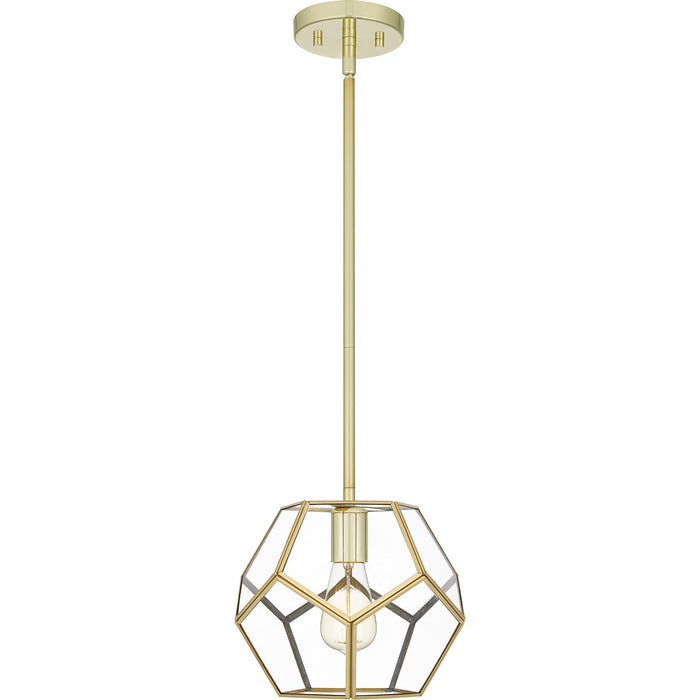 Quoizel QPP5593B One Light Mini Pendant, Polished Brass
