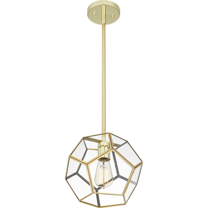 Quoizel QPP5593B One Light Mini Pendant, Polished Brass