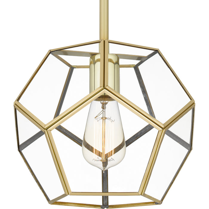 Quoizel QPP5593B One Light Mini Pendant, Polished Brass