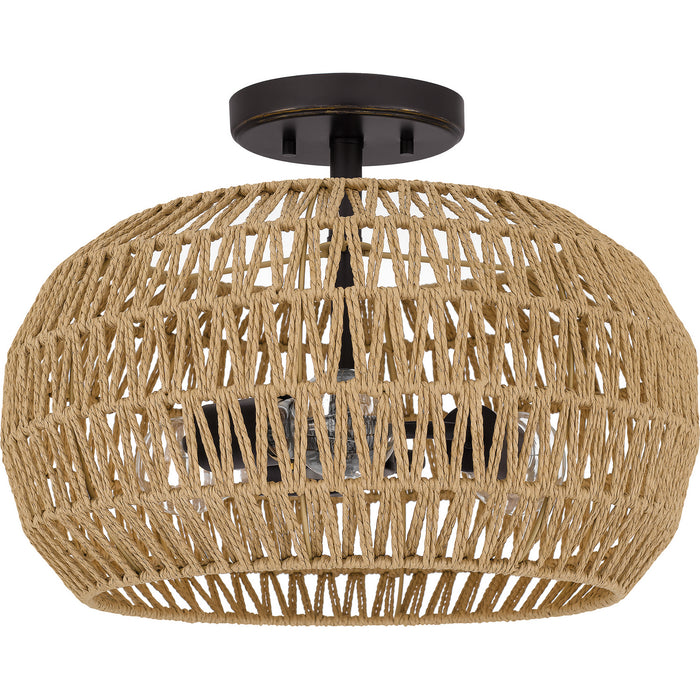 Quoizel QSF4034PN Three Light Semi Flush Mount, Palladian Bronze