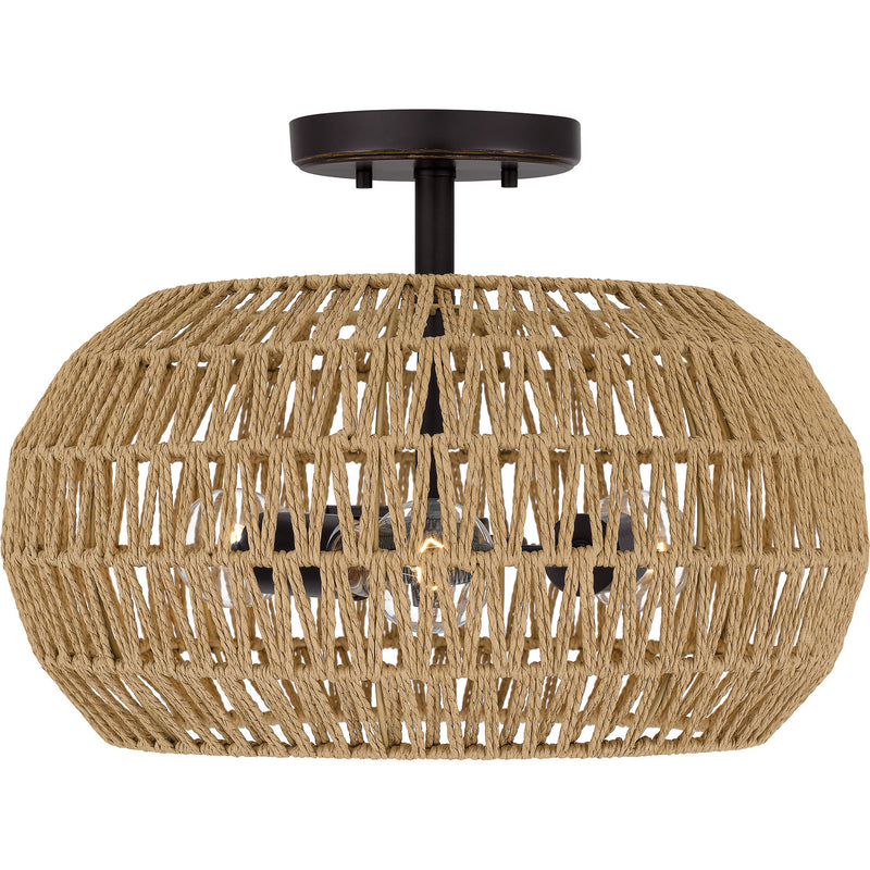 Quoizel QSF4034PN Three Light Semi Flush Mount, Palladian Bronze