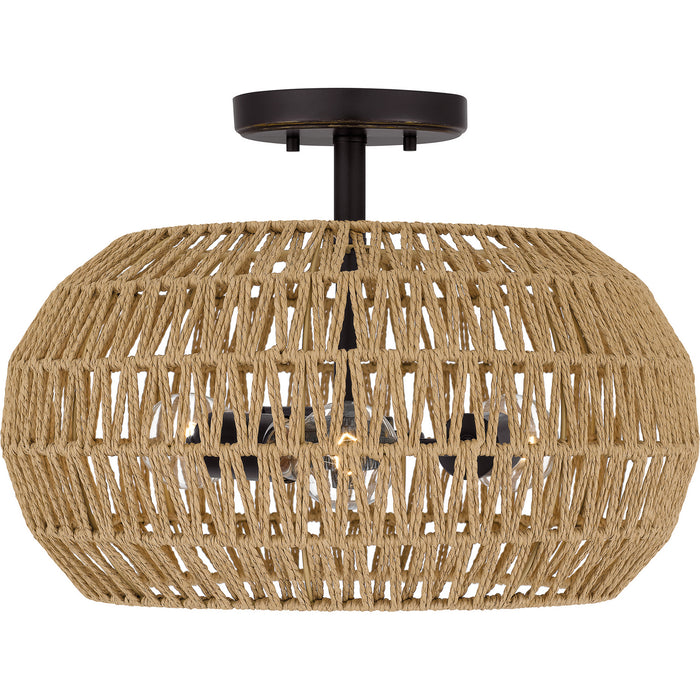 Quoizel QSF4034PN Three Light Semi Flush Mount, Palladian Bronze