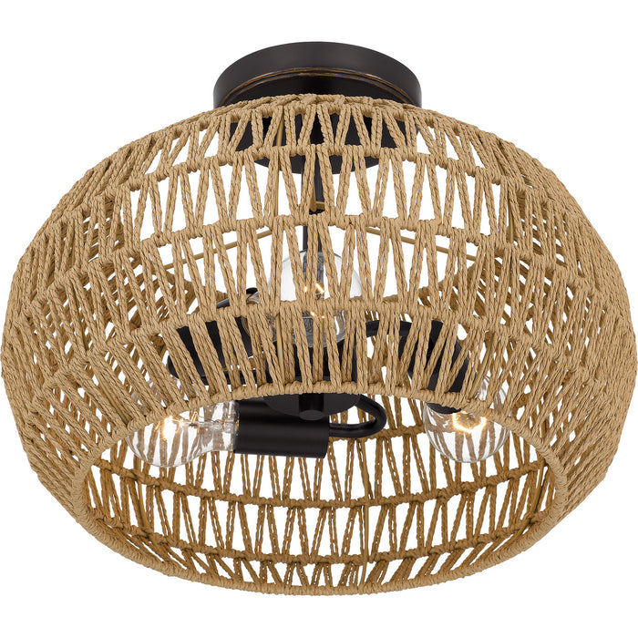 Quoizel QSF4034PN Three Light Semi Flush Mount, Palladian Bronze
