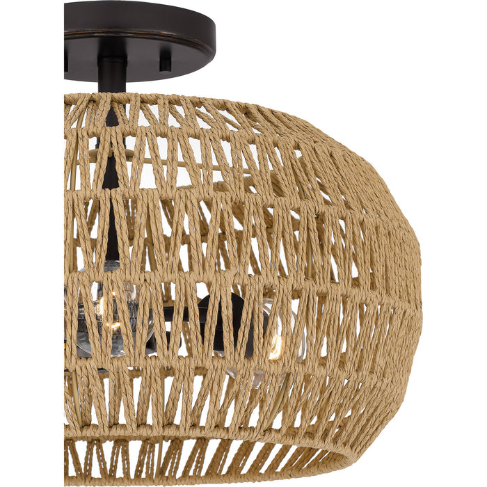 Quoizel QSF4034PN Three Light Semi Flush Mount, Palladian Bronze