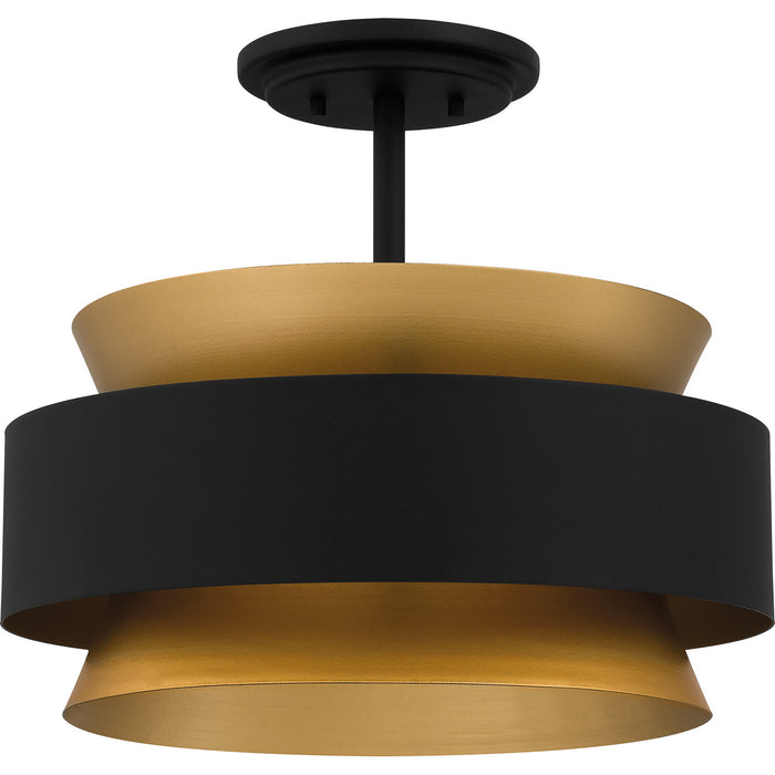 Quoizel QSF5570EK Three Light Semi Flush Mount, Earth Black